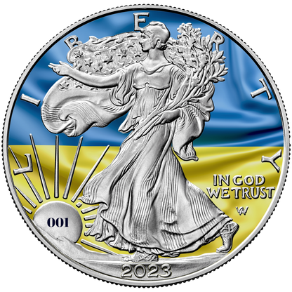 2023 Flags of the World Silver Eagle - Ukraine - First Edition