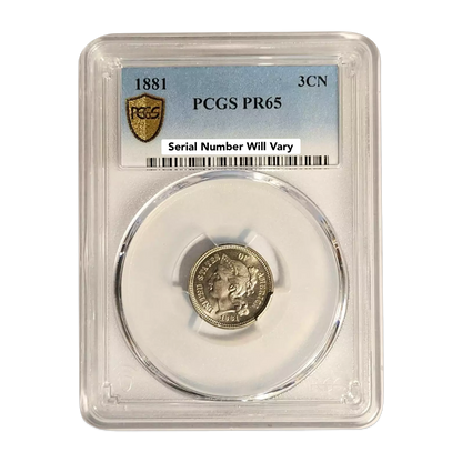 1881 Three Cent Nickel - PCGS PR65