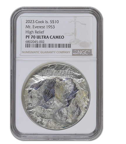 2023 Cook Islands Mt. Everest Ascent 2 oz Silver - NGC PF70 Ultra Cameo - CoinsTV