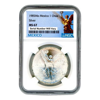 1985 Mexican Libertad - 1oz Silver  NGC MS67