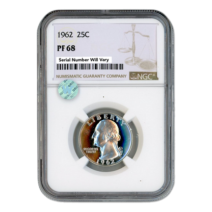 1962 Washington Silver Quarter Philadelphia - NGC PF68 Sight White