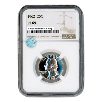 1962 Washington Silver Quarter Philadelphia - NGC PF69 Sight White