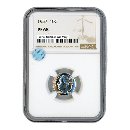 1957 Roosevelt Dime - NGC PF68 Sight White