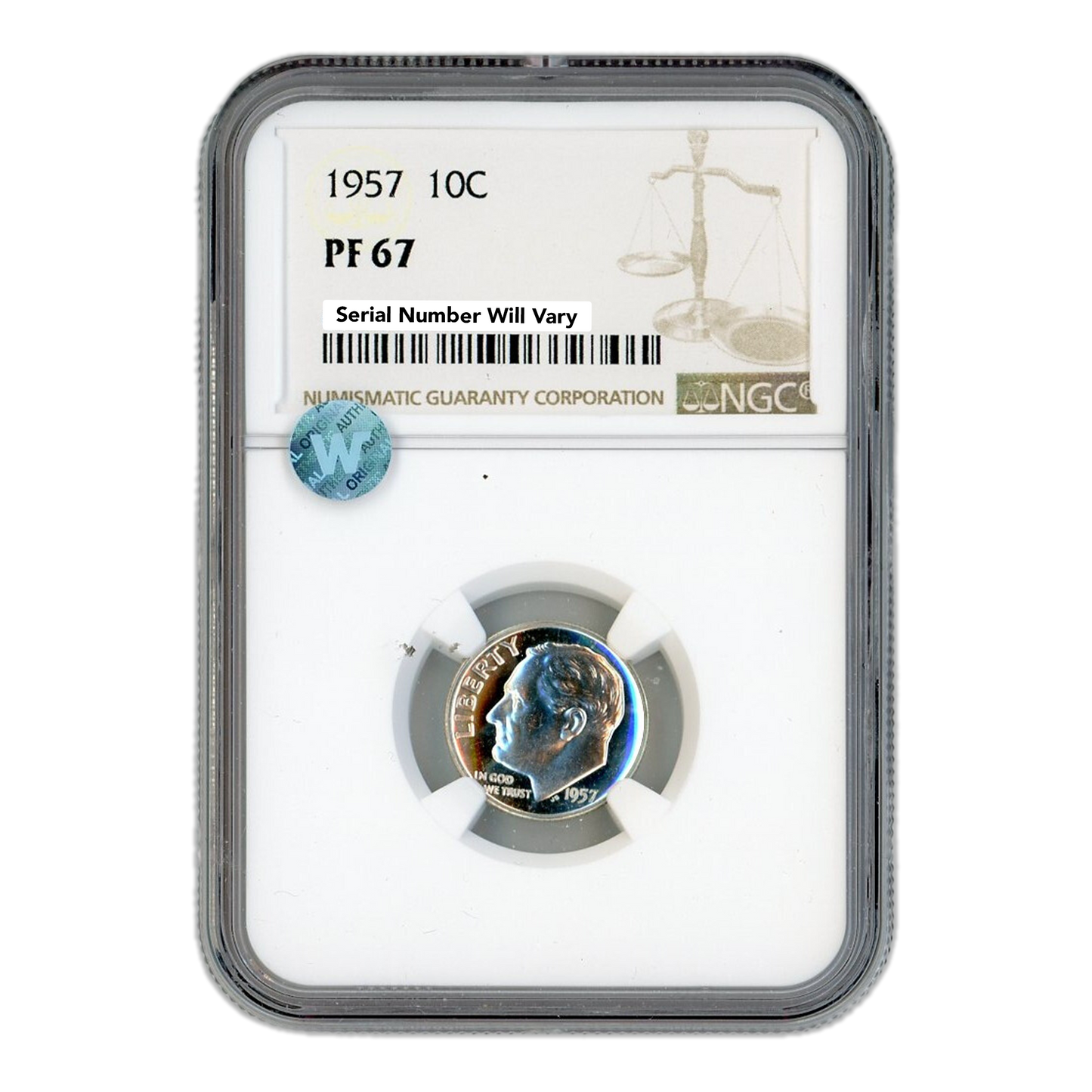 1957 Roosevelt Dime - NGC PF67 Sight White