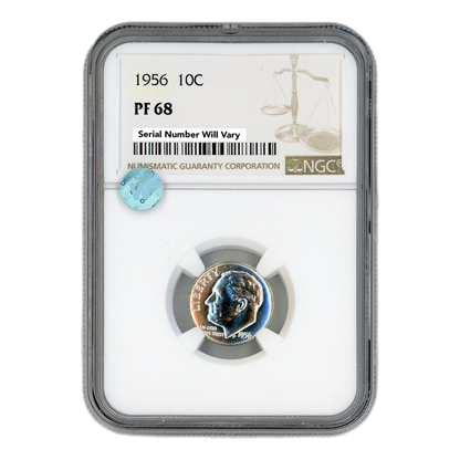 1956 Roosevelt Dime - NGC PF68 Sight White