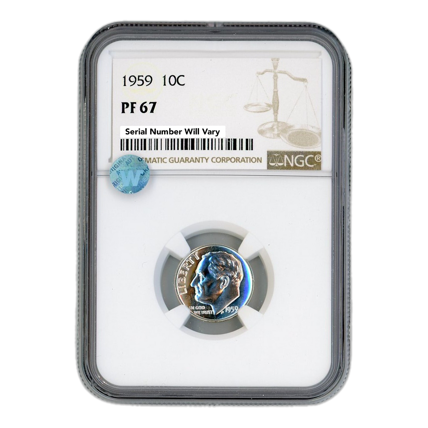 1959 Roosevelt Dime - NGC PF67 Sight White
