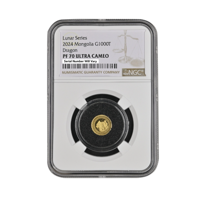 2024 Mongolia 0.5 gram Gold Dragon - NGC PF70 Ultra Cameo - CoinsTV