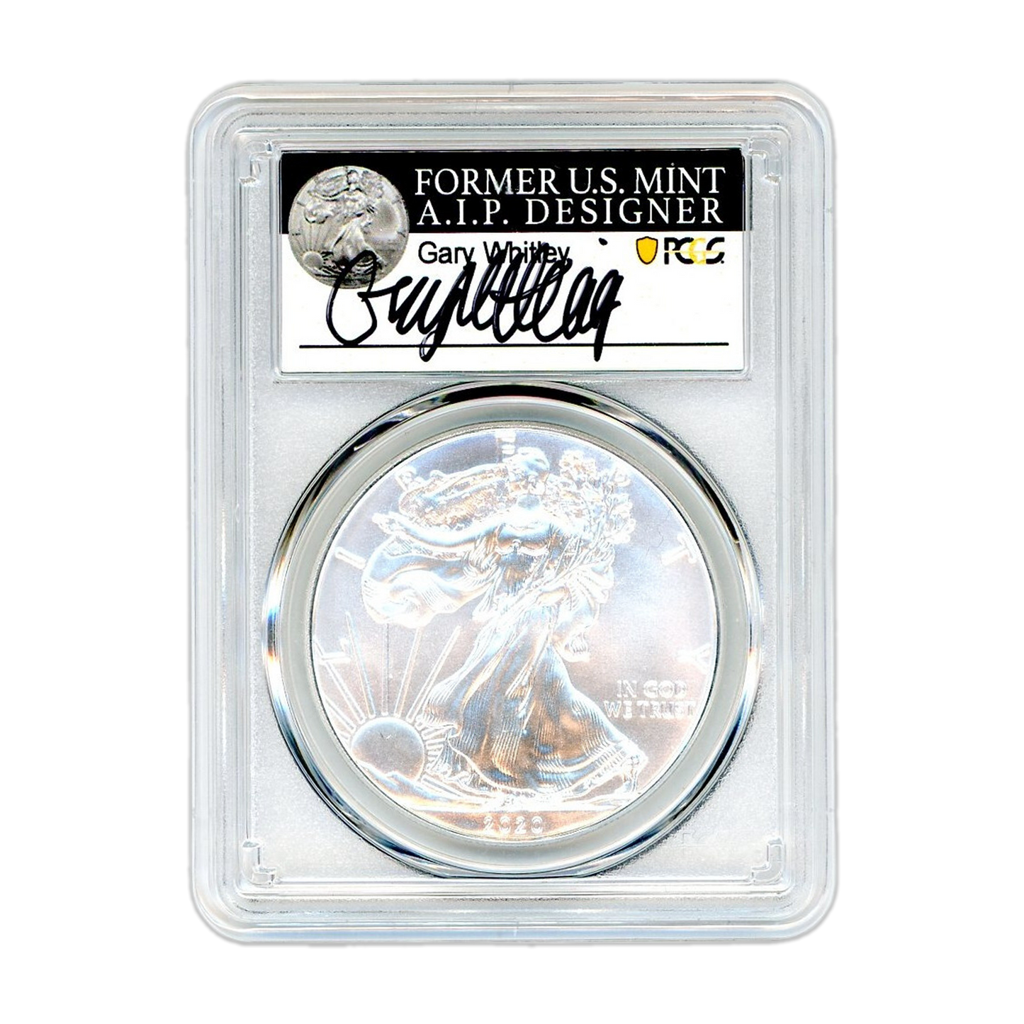 2020 (P) Silver Eagle - Business Strike - Type 1 Emergency Production - PCGS MS70 First Strike - Gary Whitley Signature Label - CoinsTV
