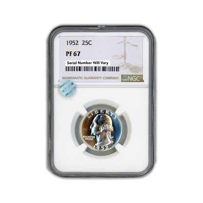 1952 Washington Silver Quarter - NGC PF67 Sight White