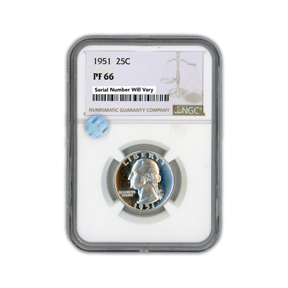 1951 Washington Silver Quarter - NGC PF66 Sight White