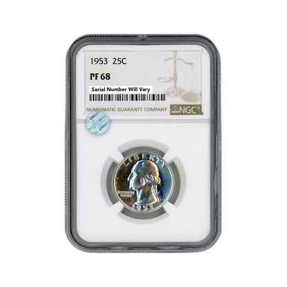 1953 Washington Silver Quarter Philadelphia - NGC PF68 Sight White
