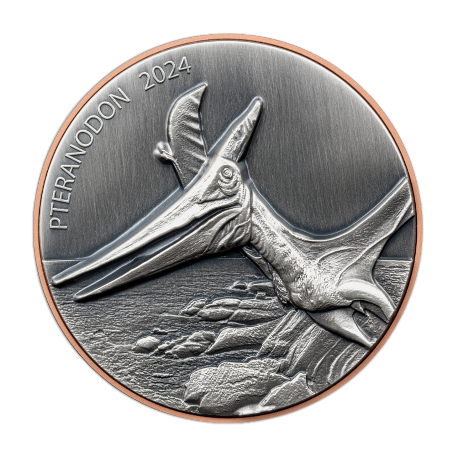 2024 Vanuatu Pteranodon Double Giant Coin Silver & Copper Dinosaur