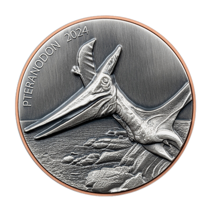 2024 Vanuatu Pteranodon Double Giant Coin Silver & Copper Dinosaur