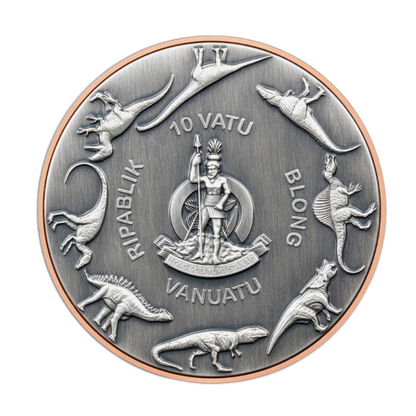 2024 Vanuatu Pteranodon Double Giant Coin Silver & Copper Dinosaur