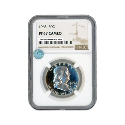 1963 Franklin Silver Half Dollar - NGC PF67 Cameo Sight White