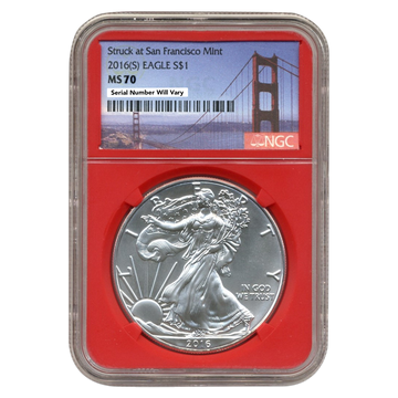 2016(S) Silver Eagle San Francisco - NGC MS70 Bridge Label