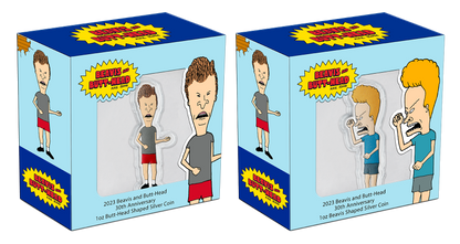 2023 Beavis and Butt-Head 30th Anniversary Limited Edition 1 oz Silver Coin Set in OGP
