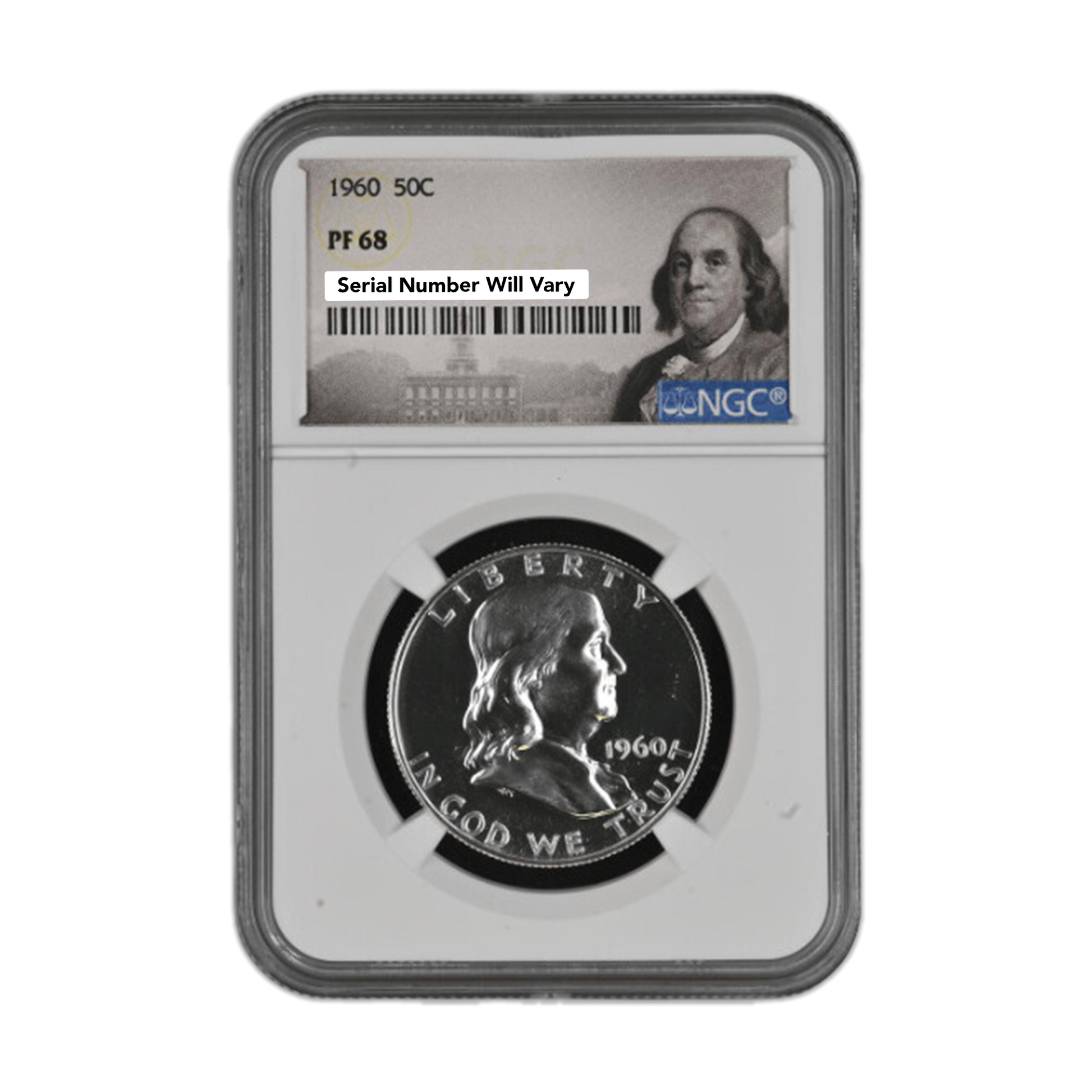 1960 Franklin Silver Half Dollar - Exclusive Label - NGC PF68 - CoinsTV