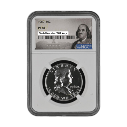 1960 Franklin Silver Half Dollar - Exclusive Label - NGC PF68 - CoinsTV