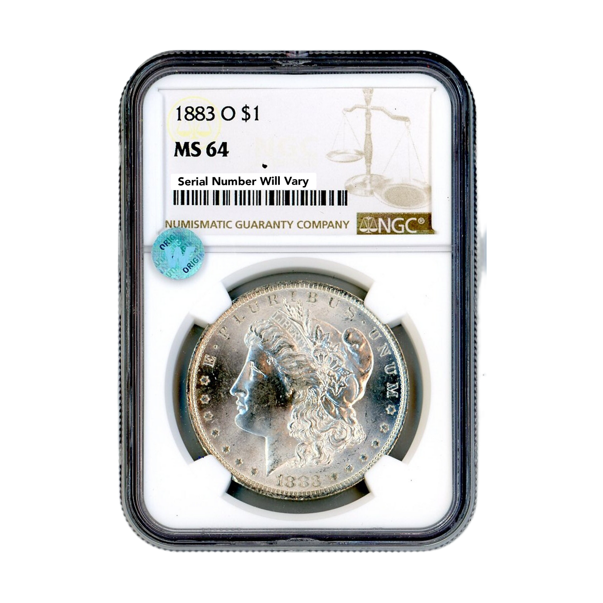 1883 O Morgan Silver Dollar New Orleans - NGC MS64 Sight White - CoinsTV