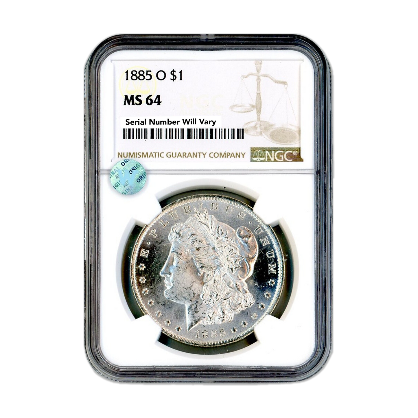 1885 O Morgan Silver Dollar New Orleans - NGC MS64 Sight White - CoinsTV