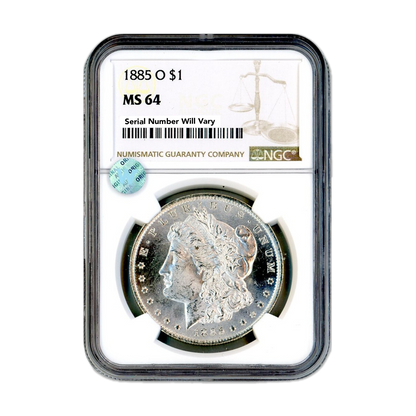 1885 O Morgan Silver Dollar New Orleans - NGC MS64 Sight White - CoinsTV