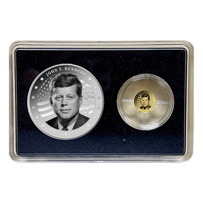 2023 John F Kennedy 60th Anniversary - 2 pc Set - 0.5g Gold & 1 oz Silver