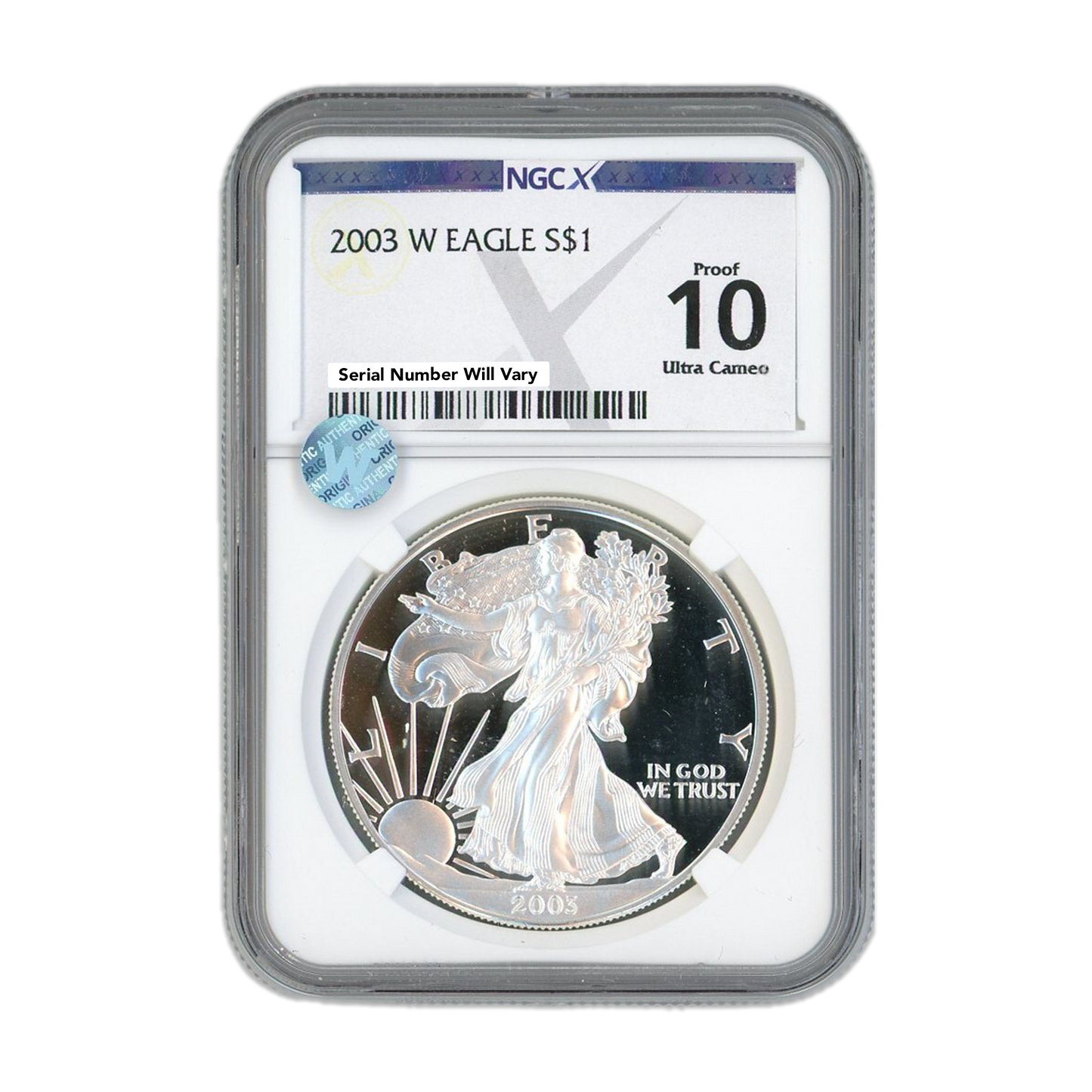 2003 W Silver Eagle - Proof - NGCX PF10 Ultra Cameo Sight White - CoinsTV