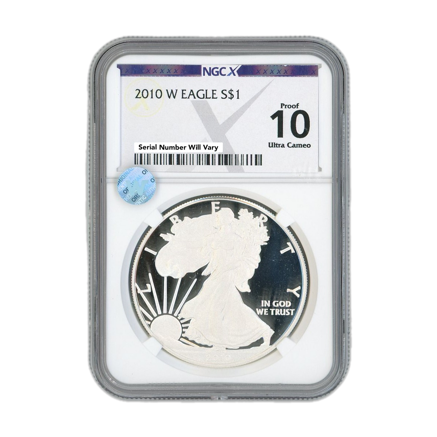 2010-W Silver Eagle - Proof - NGCX PF10 Ultra Cameo Sight White