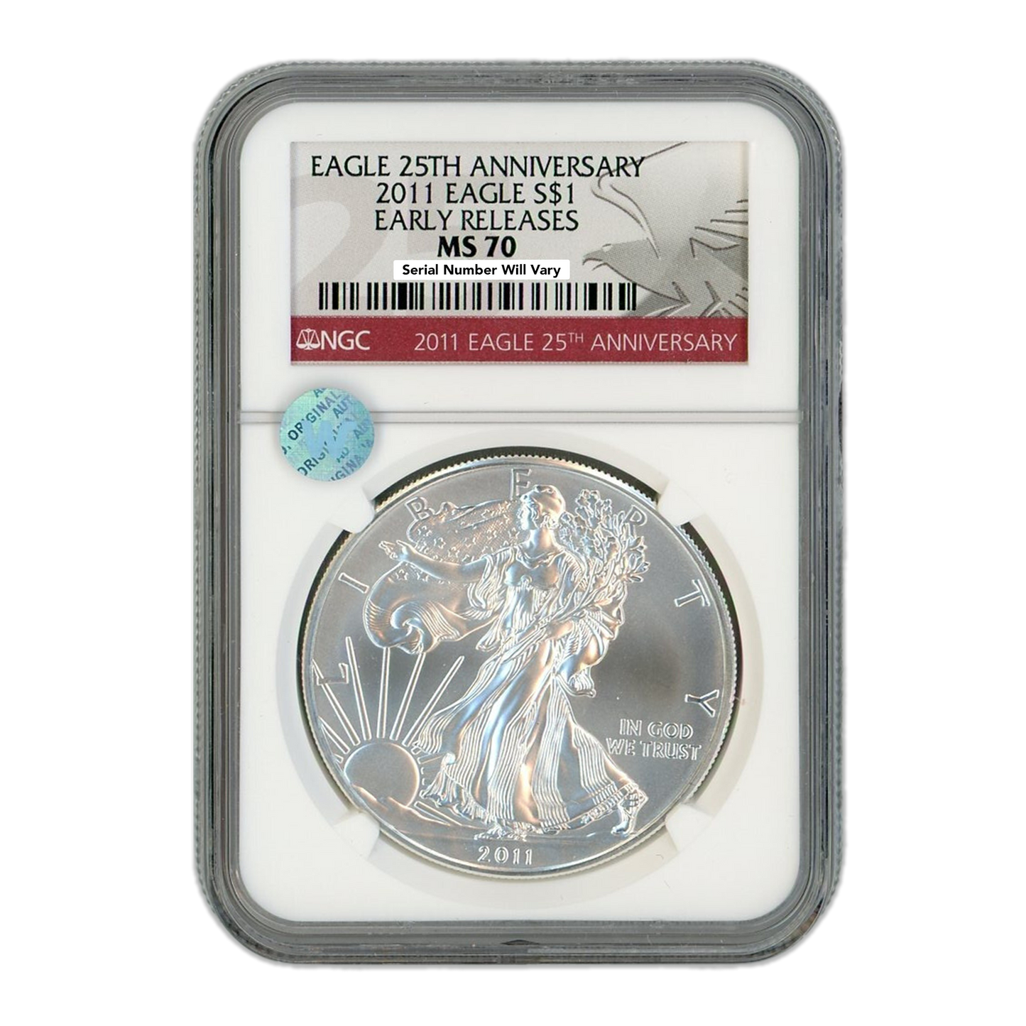 2011 Silver Dollar Eagle - Early Release - NGC MS70 Sight White