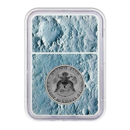 2019 S Apollo 11 50th Anniversary Kennedy & Moon Core with Mission Patch Half Dollar - 2 pcs Set - NGC PF70 First Day of Issue