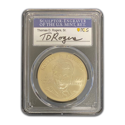 1998-S Robert F Kennedy Commemorative Silver Dollar - PCGS MS69 - TD Rogers Signature