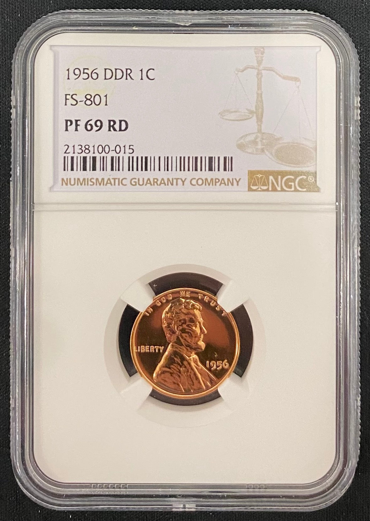 1956 Lincoln Cent - DDR - FS-801 NGC PF69 RD DDR
