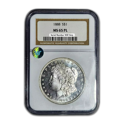 1888 Silver Morgan Dollar Philadelphia NGC MS65 PL Sight White