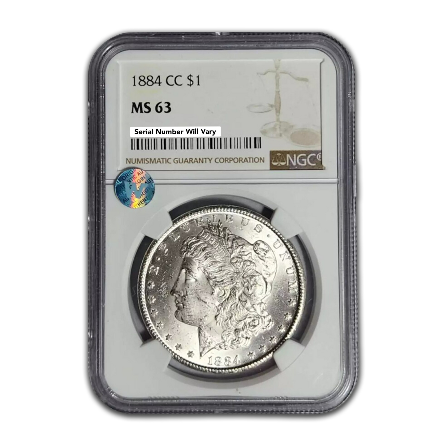1884 CC Morgan Silver Dollar Carson City - NGC MS63 Sight White