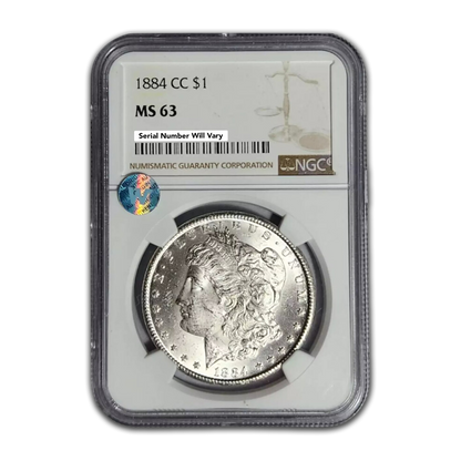 1884 CC Morgan Silver Dollar Carson City - NGC MS63 Sight White