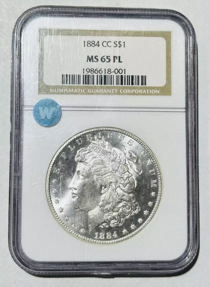 1884-CC Morgan Silver Dollar Carson City - MS65 PL Sight White