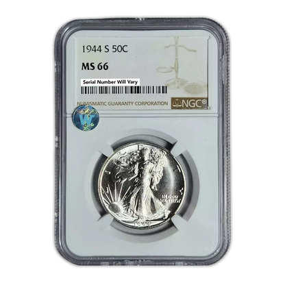 1944-S Walking Liberty Silver Half Dollar - NGC MS66 Sight White - CoinsTV