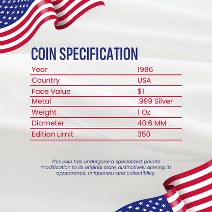 1986 USA Flag Silver Eagle - Limited Edition