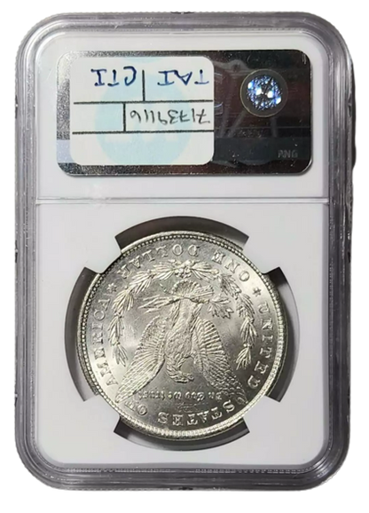 1878 Morgan Silver Dollar 8 Tailfeather - CAC - NGC MS62 Sight White