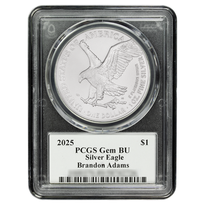 2025 Silver Eagle - Mighty Ducks Cast Signature - PCGS Gem BU - CoinsTV