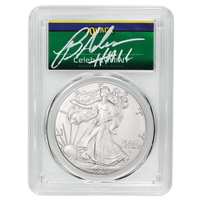 2025 Silver Eagle - Mighty Ducks Cast Signature - PCGS Gem BU - CoinsTV