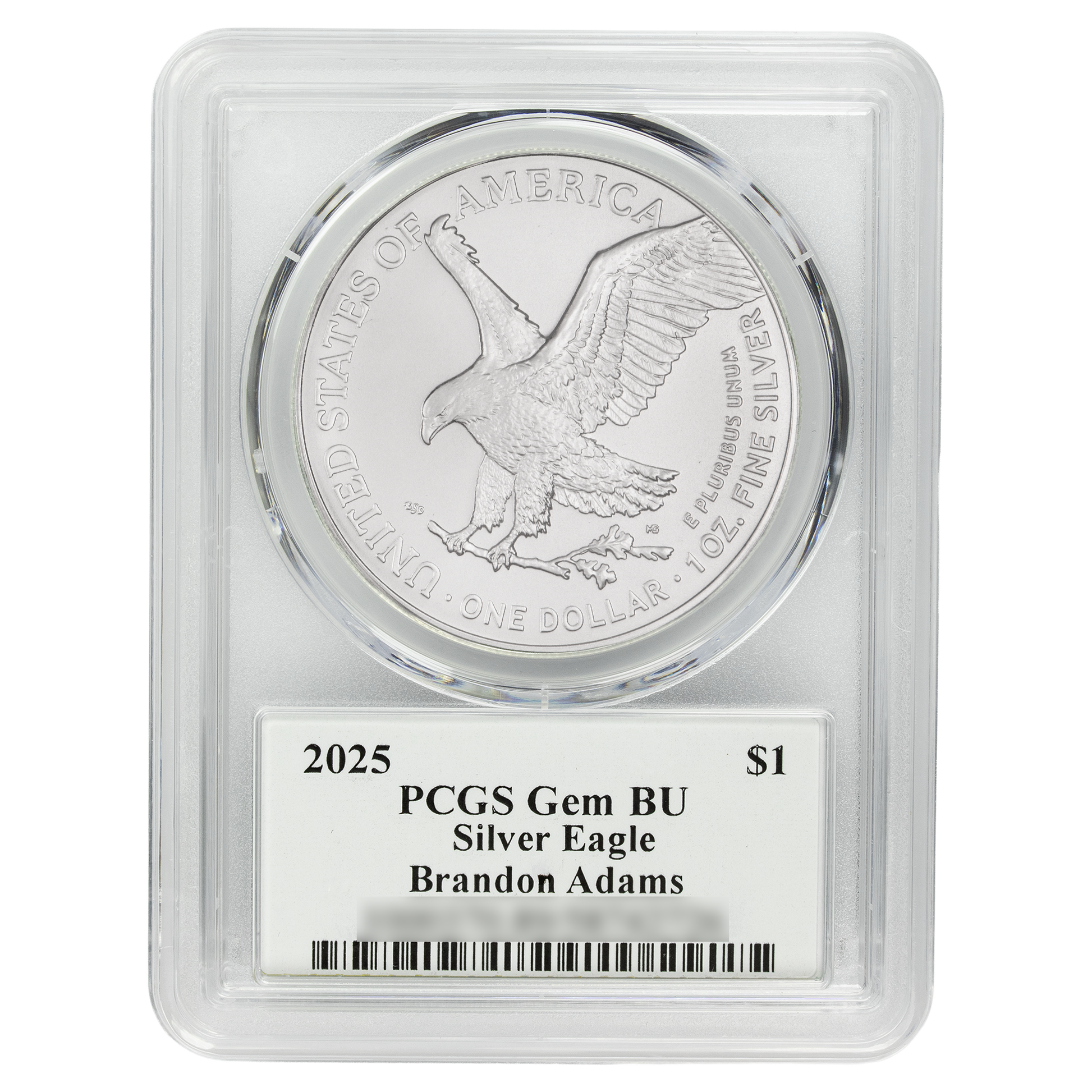 2025 Silver Eagle - Mighty Ducks Cast Signature - PCGS Gem BU - CoinsTV