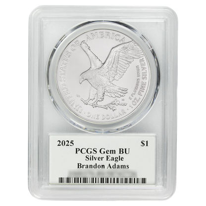 2025 Silver Eagle - Mighty Ducks Cast Signature - PCGS Gem BU - CoinsTV