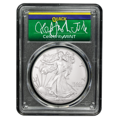 2025 Silver Eagle - Mighty Ducks Cast Signature - PCGS Gem BU - CoinsTV