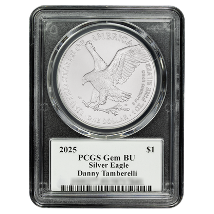 2025 Silver Eagle - Mighty Ducks Cast Signature - PCGS Gem BU - CoinsTV