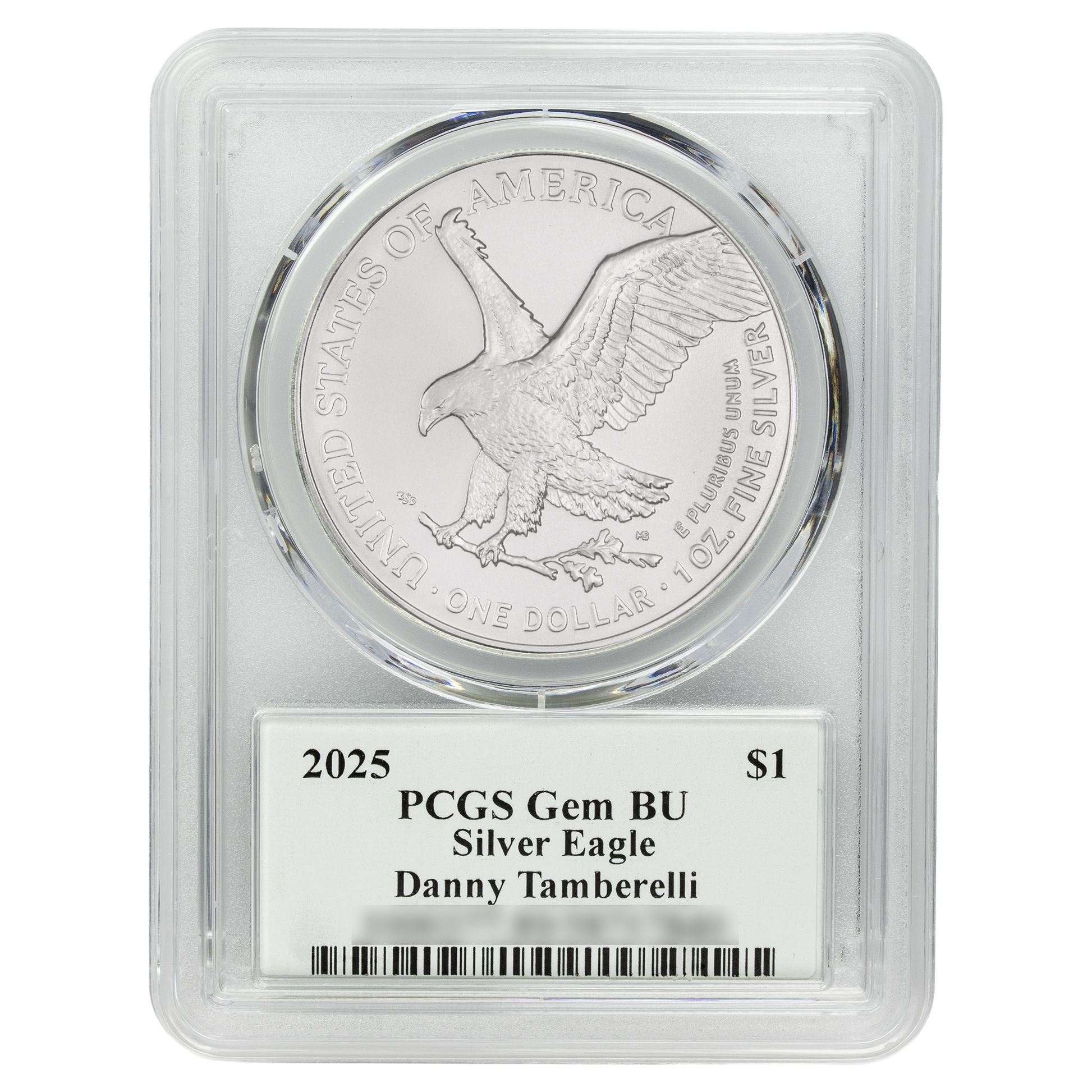 2025 Silver Eagle - Mighty Ducks Cast Signature - PCGS Gem BU - CoinsTV