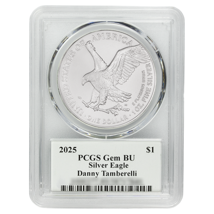 2025 Silver Eagle - Mighty Ducks Cast Signature - PCGS Gem BU - CoinsTV