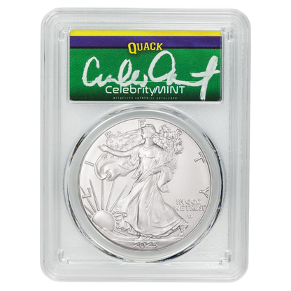 2025 Silver Eagle - Mighty Ducks Cast Signature - PCGS Gem BU - CoinsTV