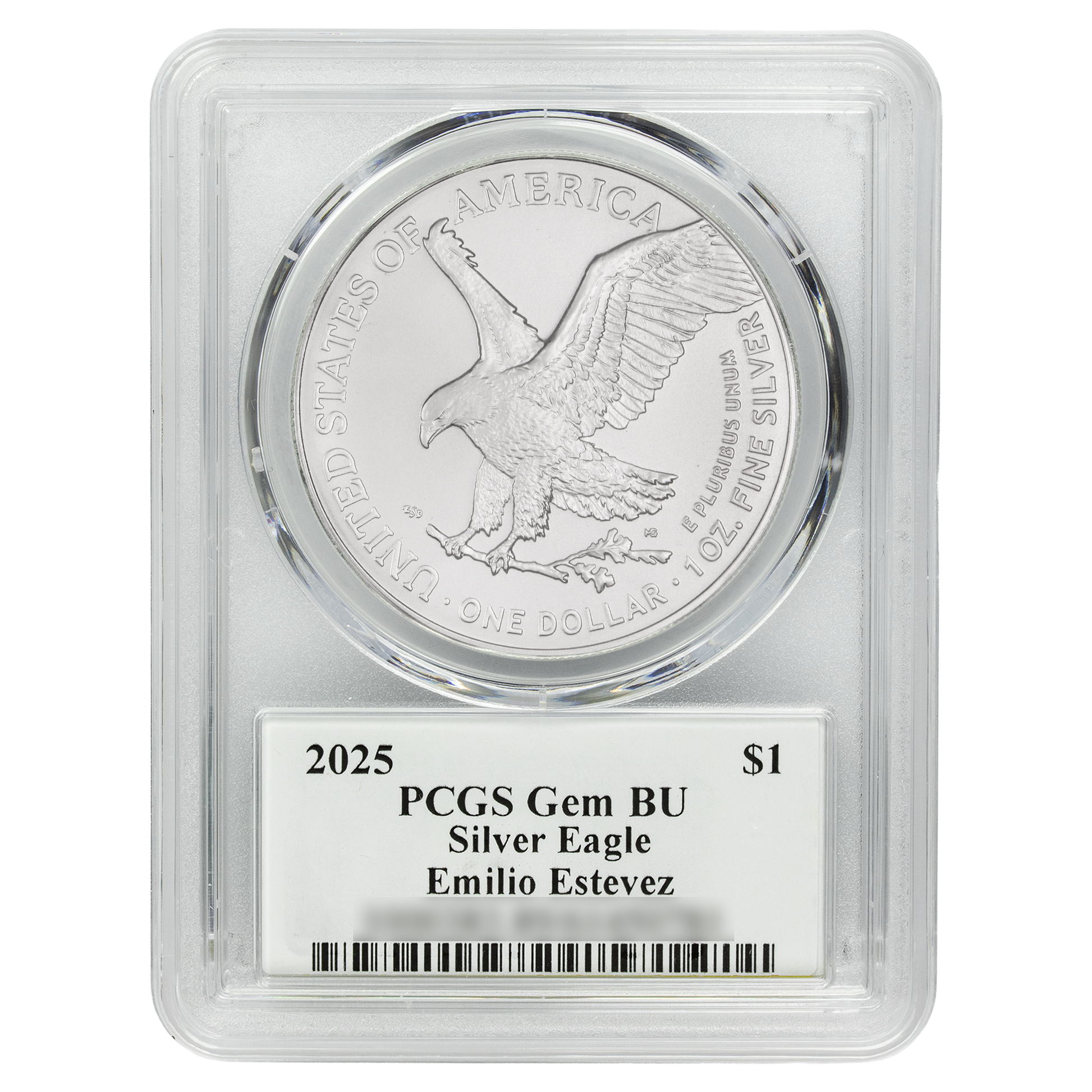 2025 Silver Eagle - Mighty Ducks Cast Signature - PCGS Gem BU - CoinsTV